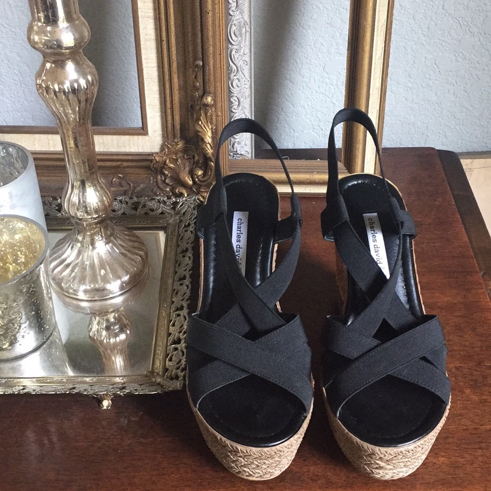 Charles David Faux Cork And Espadrilles Wedges - Picture 3 of 8
